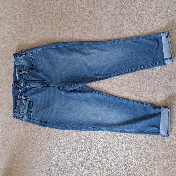 NYDJ Girlfriend Jeans Womens 10 Blue Denim Stretch Lift Tuck Technology - Picture 1 of 11